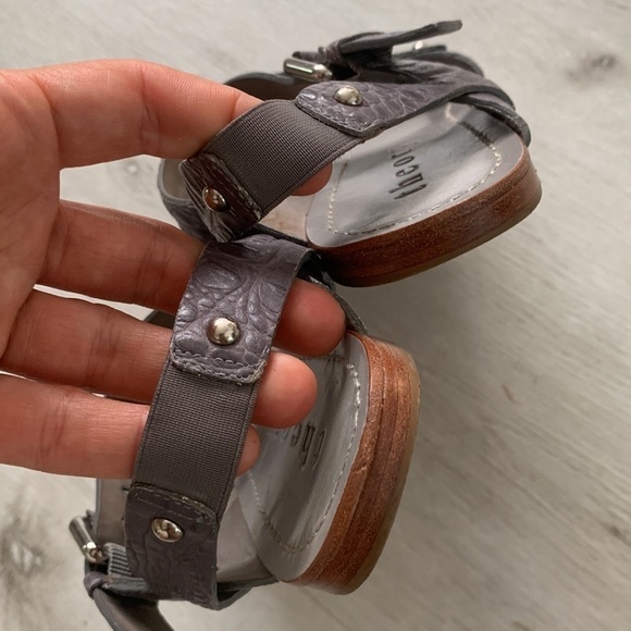 Theory Leather Python Size 10 Grey Sandals all leather gray summer vacation Croc - Picture 11 of 15